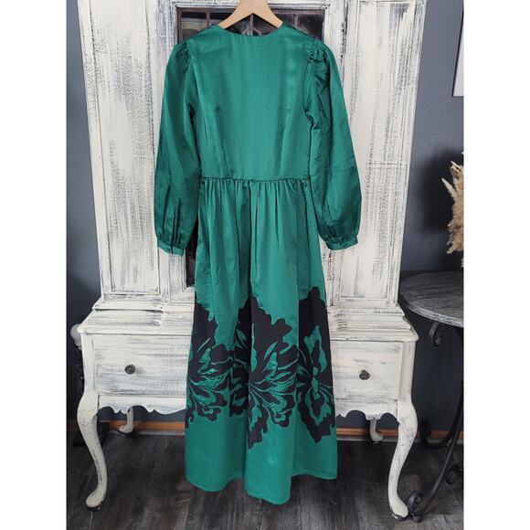 NWT Anthropologie Nikasha Embroidered Satin Dress - XS - Picture 7 of 7